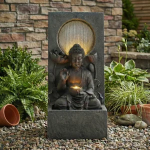 Buddha Waterfall Fountain, Freestanding Relaxing Water Feature