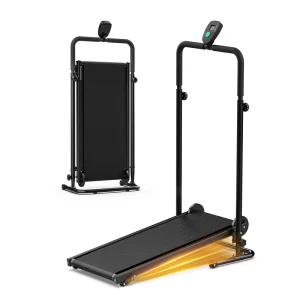 Non-Motorized Foldable Workout Treadmill - Dual Flywheel with Fixed Incline